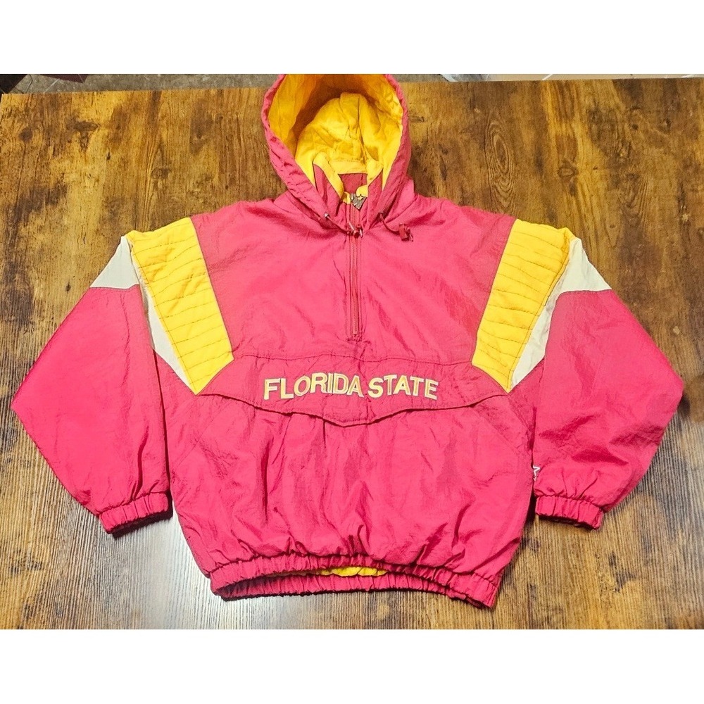 Vintage Starter Florida State Seminoles Half Zip Puffer Jacket Mens Large FSU